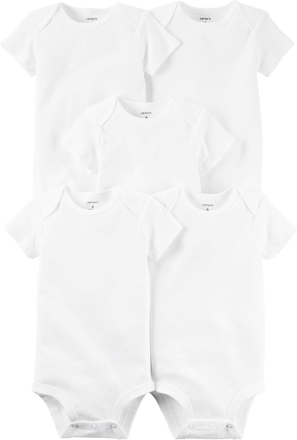 5-Pack Bodysuits — White