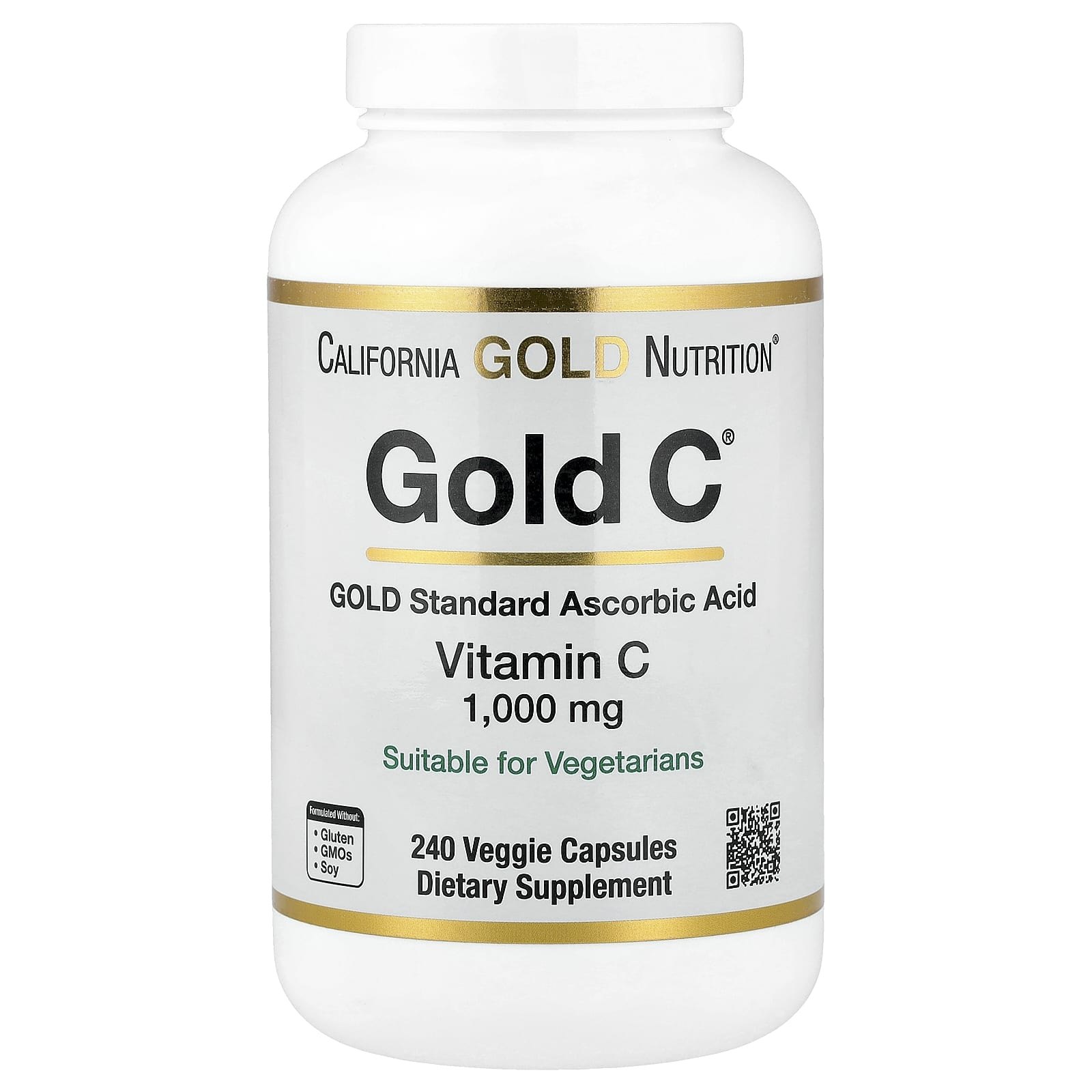 California Gold Nutrition Gold C Vitamin C, 1000 mg, 240 Capsules